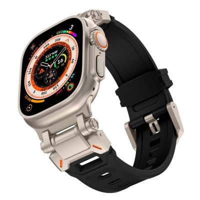 2. Tech-Protect Delta Pro Armband für Apple Watch 4 / 5 / 6 / 7 / 8 / 9 / SE / Ultra 1 / 2 (42/44/45/49 mm) – Schwarz und Titan
