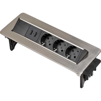 4. Indesk Power 3x 2xUSB Desktop-Steckdosenleiste