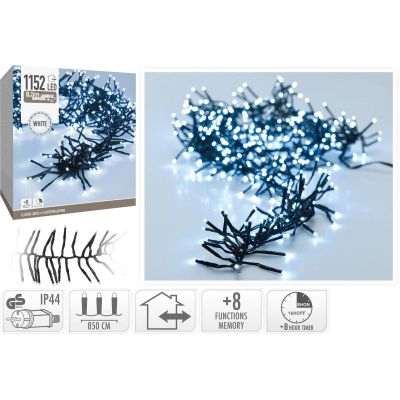 5. Lichterkette für den Weihnachtsbaum, 1152 LEDs, Timer, Kaltweiß