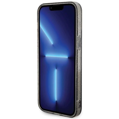 5. Karl Lagerfeld Karl&Choupette Glitter MagSafe Hülle für iPhone 15 Pro Max – Schwarz