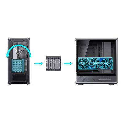 5. Jonsbo D401 PC- , Midi-Tower, ATX, gehärtetes Glas - schwarz