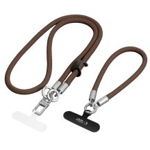 Tech-Protect C10S Crossbody-Handytasche (114 cm) + Handschlaufe (31 cm) – braun-titan
