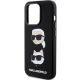 6. Karl Lagerfeld Silikon Karl&Choupette Head Hülle für iPhone 15 Pro – Schwarz
