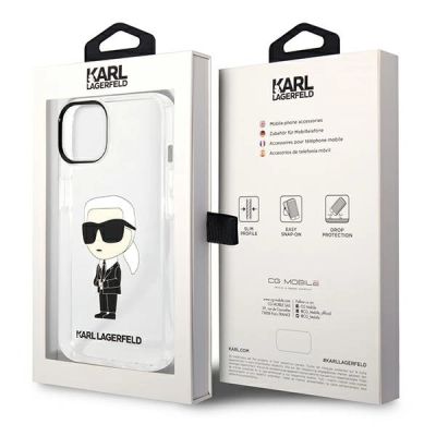 8. Karl Lagerfeld Ikonik Karl Hülle für iPhone 14 Plus – transparent
