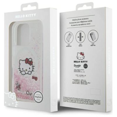 8. Hello Kitty Liquid Glitter Sweet Kitty Bows MagSafe Hülle für iPhone 16 Pro Max – Weiß
