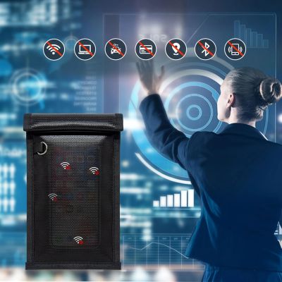 4. Feuerfeste RFID-Handyhülle OTN-27 mit Signalblocker 27 x 12,3 cm – Schwarz