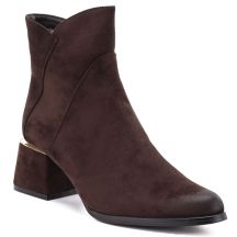 Potocki Stiefeletten aus Wildleder mit hohem Absatz für Damen in Schokoladenbraun, Größe S12875