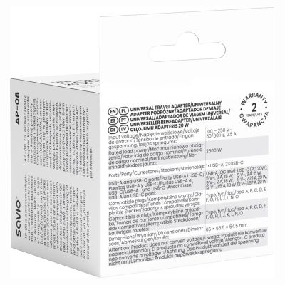 7. SAVIO Universal-Reiseadapter 20W AP-08