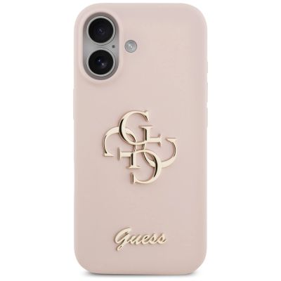 3. Guess Silikonhülle mit großem 4G-Schriftzug für iPhone 17 – Pink