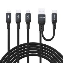 Dudao L3W USB-A/USB-C auf Lightning/USB-C/MicroUSB 66W Kabel - Schwarz