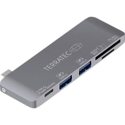 Terratec 283005 USB 3.2 Gen 1 (3.1 Gen 1) Typ-C Dockingstation, Grau