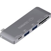 Terratec 283005 USB 3.2 Gen 1 (3.1 Gen 1) Typ-C Dockingstation, Grau