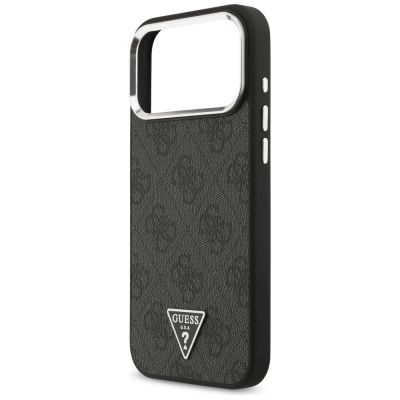 6. Guess 4G Triangle Logo MagSafe Hülle für iPhone 17 Pro Max / 18 Pro Max - Schwarz & Silber
