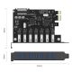 8. USB-3.0-PCI-E-Erweiterungskarte mit 7 Anschlüssen für Desktop-Gehäuse