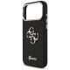 6. Guess Fixed Glitter Big 4G Metal Frame Hülle für iPhone 17 Pro Max - Schwarz