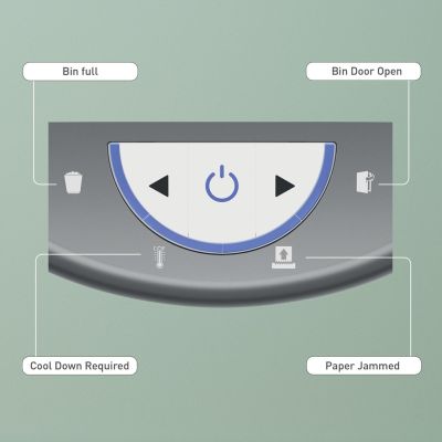 8. Leitz IQ OptiMax Home Office 225 Aktenvernichter, 15 l, P5, 6 Blatt, automatischer Start/Stopp, Rücklauffunktion, drehbarer Auffangbehälter – 33 % mehr Aktenkapazität