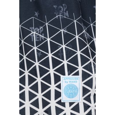 6. TOP TEN GRAPHIC Kickboxanzug, schwarz-weiß, XS (150 cm)