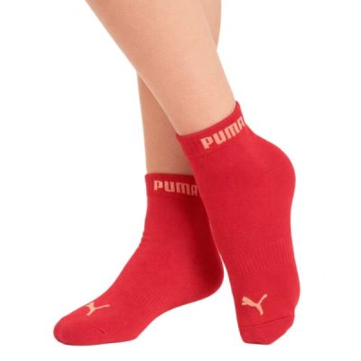 4. Puma Damen 3er-Pack Knöchelsocken aus Baumwolle, Rosa/Rot/Weiß