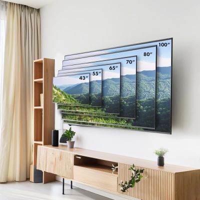 7. MACLEAN TV-WAND, max. VESA 800x600, 43-100", 80 kg, vertikale und horizontale Winkelverstellung, Profil 50-500 mm, Schwarz, MC-423