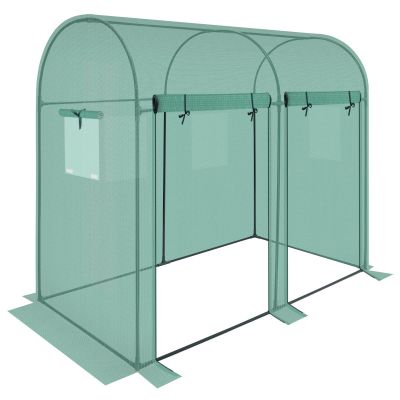 12. Gewächshaus-Gartentunnel mit zwei Eingängen für Tomaten und Gurken, 200 x 100 x 180 cm, grün