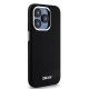 4. DKNY Flüssigsilikon-Hülle mit kleinem Metalllogo und MagSafe-Funktion für iPhone 15 Pro – Schwarz