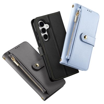 4. Dux Ducis Lawa Lederhülle für Samsung Galaxy S25+ mit abnehmbarer magnetischer Brieftasche – Schwarz
