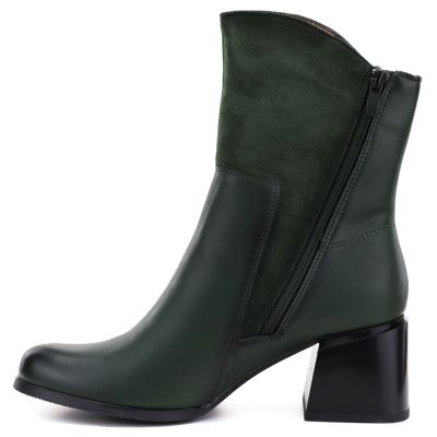 3. Grüne Damen-Ankle-Boots mit Blockabsatz, Modell M.Daszyński SA269-1