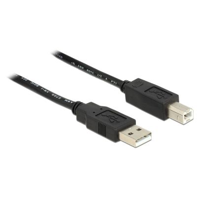 4. DeLOCK 20m, USB 2.0-A - USB 2.0-B USB-Kabel, Schwarz