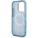 7. Guess IML Metal Glitter 4G Circle Triangle MagSafe Case für iPhone 16 Pro - Blau