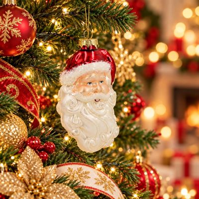 5. FORMGEBLASENER GLASANHÄNGER WEIHNACHTSMANN 14 CM SASKA GIFT & DECOR