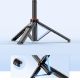 22. Selfie Stick WC12YDS Teleskopstativ 1,3 m aus Aluminiumlegierung mit Dual-Licht und Telefonhalter – Schwarz