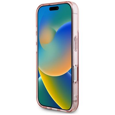 5. Karl Lagerfeld IML Strass Logo iPhone 16 Hülle - Rosa