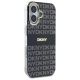 4. DKNY Repeat Texture Pattern With Stripe iPhone 16 Hülle - Schwarz