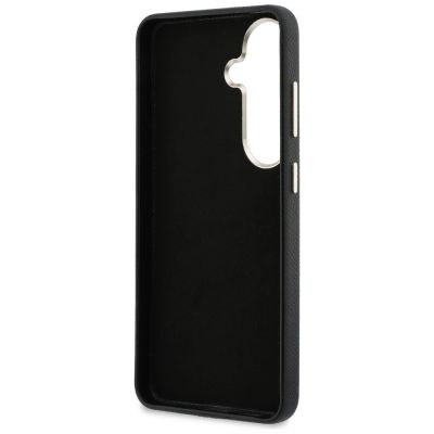 7. Guess Hülle mit genarbtem, großem 4G-Metalllogo für Samsung Galaxy S26+ - schwarz