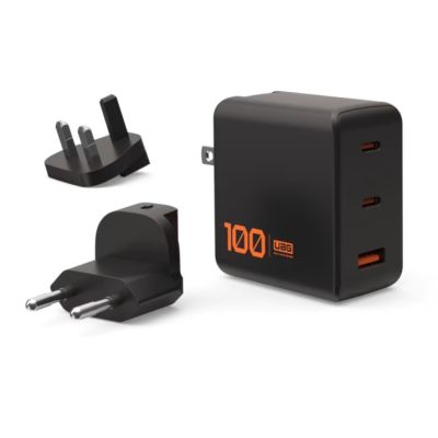 Urban Armor Gear 9B443811V4040 Handy-Ladegerät für Kopfhörer, Smartphones, Tablets und Laptops, Schwarz, Orange, AC-Schnellladefunktion, intern