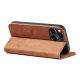 5. Magnet Fancy Case Case für iPhone 13 Pro Max Tasche Brieftasche Kartenhalter Braun