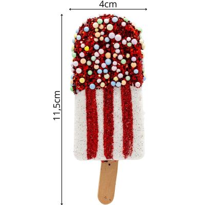 6. Eiscreme-Hängedekorationskugeln, 3 Stück, weiß