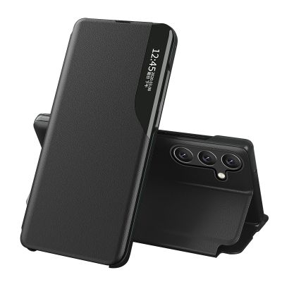 3. Eco Leather View Hülle für Samsung Galaxy A24 4G mit Klappständer blau