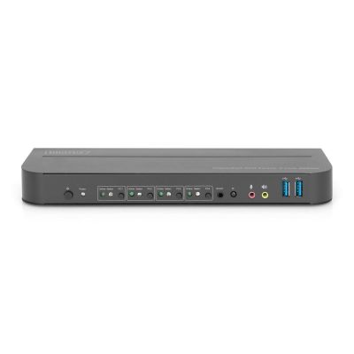 13. Digitus KVM-Switch, 4-Port, 4K 60 Hz, 4 x DP-Eingang, 1 x DP/HDMI-Ausgang