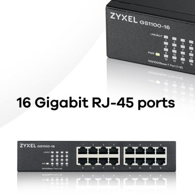 2. Zyxel GS1100-16 16p Unmanaged Gigabit Switch