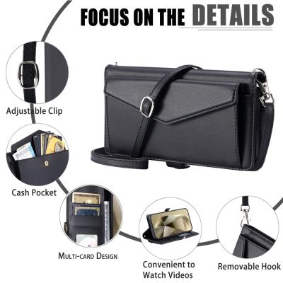 10. Samsung Galaxy A56 5G Leder-Wallet-Case mit Standfunktion und Tragegurten – Schwarz