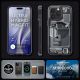 15. Spigen Ultra Hybrid Mag Case mit MagSafe für iPhone 15 Pro – Dunkelgrau (Zero One Pattern)