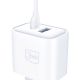 6. 3mk DualCharge 20W PD3.0 QC 3.0 PPS USB 1A1C Wandladegerät – Weiß