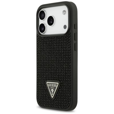 2. Guess Strass Dreieck Logo Hülle für iPhone 17 Pro - Schwarz