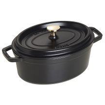 Ovaler gusseiserner Topf Staub – 2,35 l, Schwarz