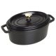 Ovaler gusseiserner Topf Staub – 2,35 l, Schwarz