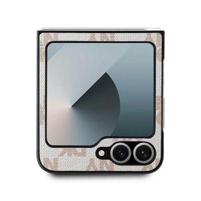 3. DKNY Checkered Pattern Printed Stripes Hülle für Samsung Galaxy Z Flip 6 – Rosa