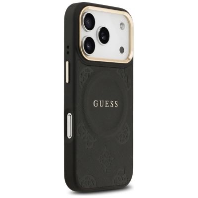 4. Guess Peony Hot Stamp MagSafe Case für iPhone 17 Pro - Schwarz
