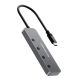 5. Wozinsky WHS088YSS 4x USB-A Aluminium-Hub mit Einzelschaltern und 15 cm USB-C-Kabel – Grau