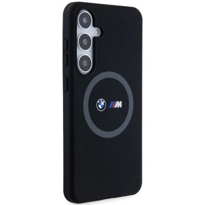 4. BMW M Silikon bedruckter Ring MagSafe Hülle für Samsung Galaxy S24+ - schwarz